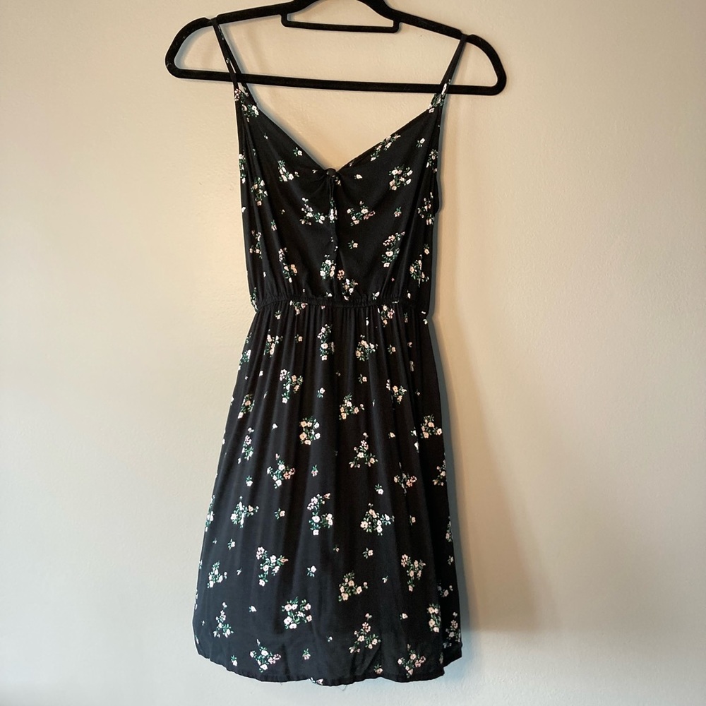 Divided Dress Floral Summer 2 Black Spaghetti Straps.